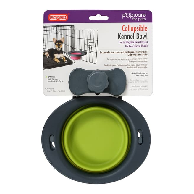 Dexas Green Popware Collapsible Small Kennel Bowl 1 Cup/8oz