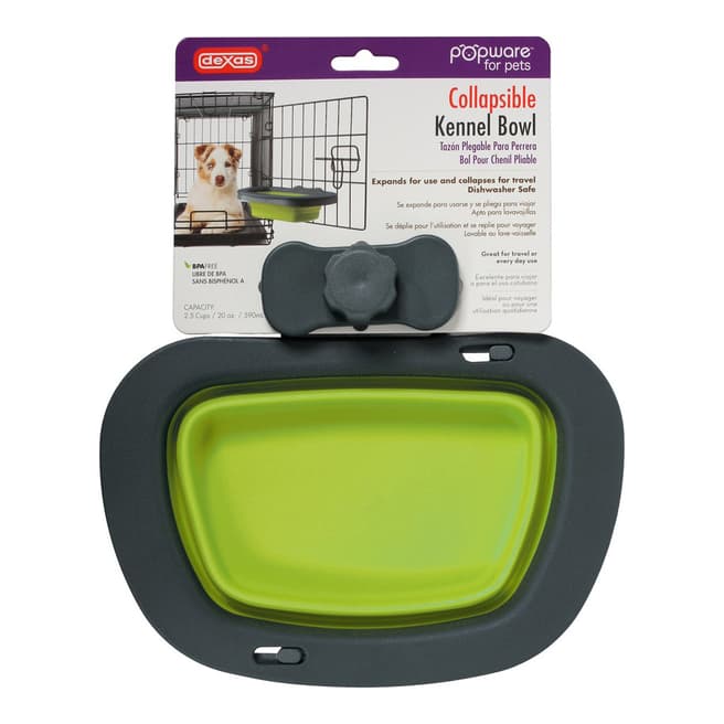 Dexas Green Popware Collapsible Large Kennel Bowl 2.5 Cup/20oz