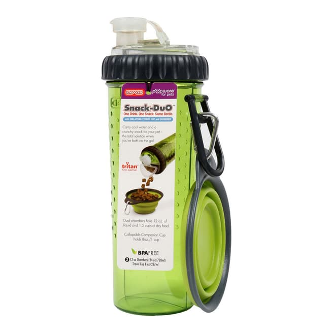 Dexas Green Popware Snack-Duo 360ml - 12oz with Travel Cup