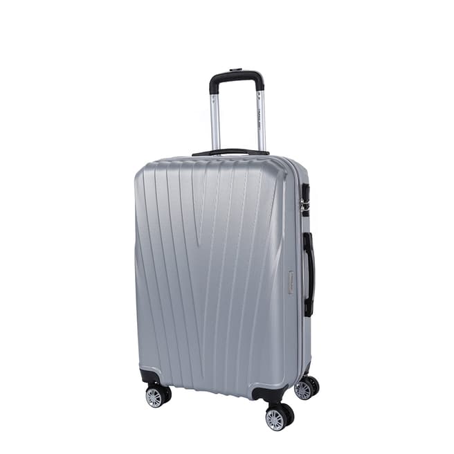 Travel One Silver 8 Wheel Elson Suitcase 56cm