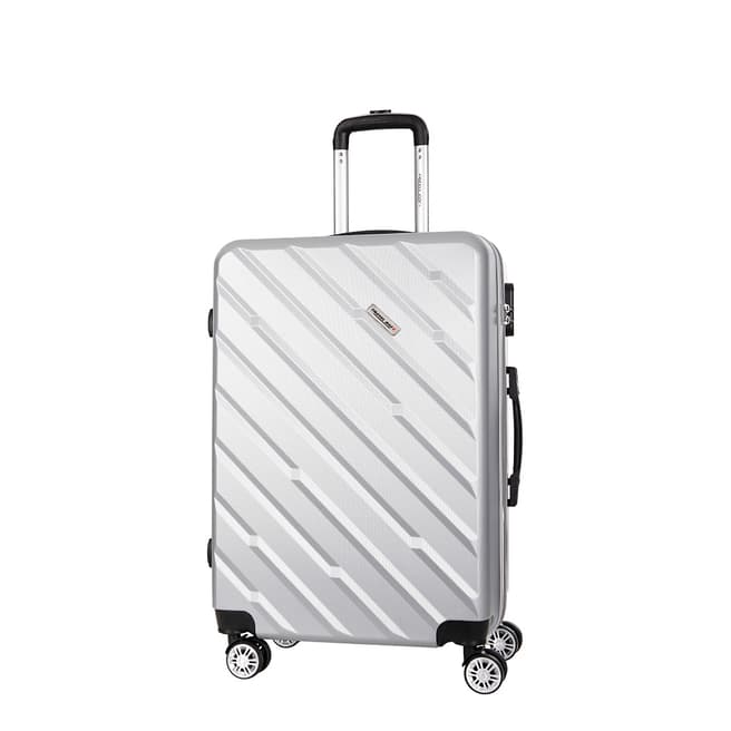 Travel One Silver 8 Wheel Flemington Suitcase 56cm