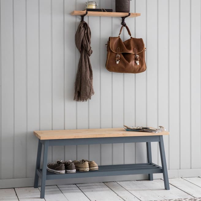 Garden Trading Clockhouse Hallway Oak and Beech Bench in Charcoal