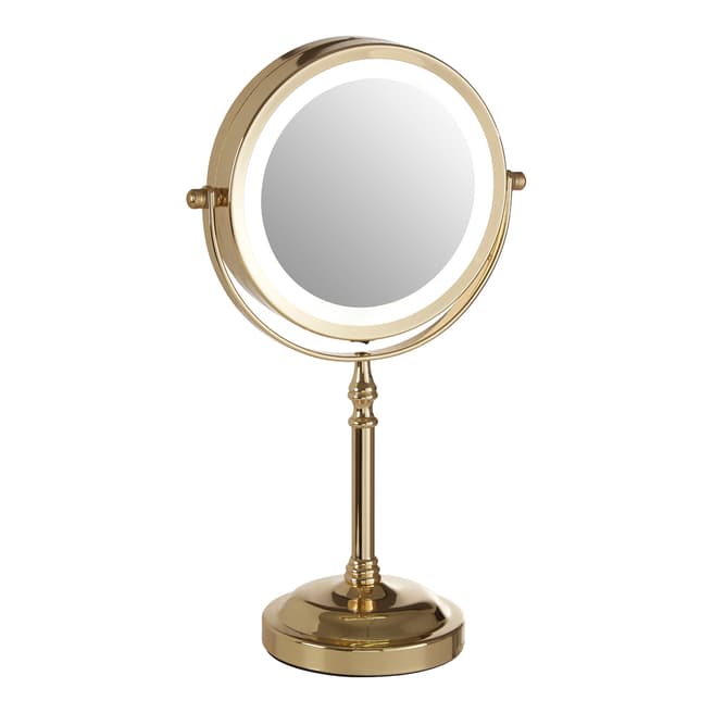 Premier Housewares Cassini LED Table Mirror, Gold