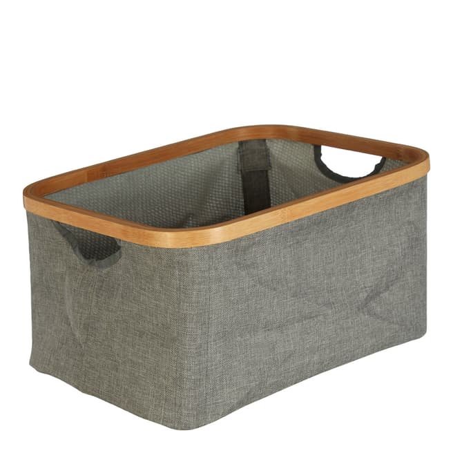 Premier Housewares Carrick Storage Basket, Grey/Bamboo