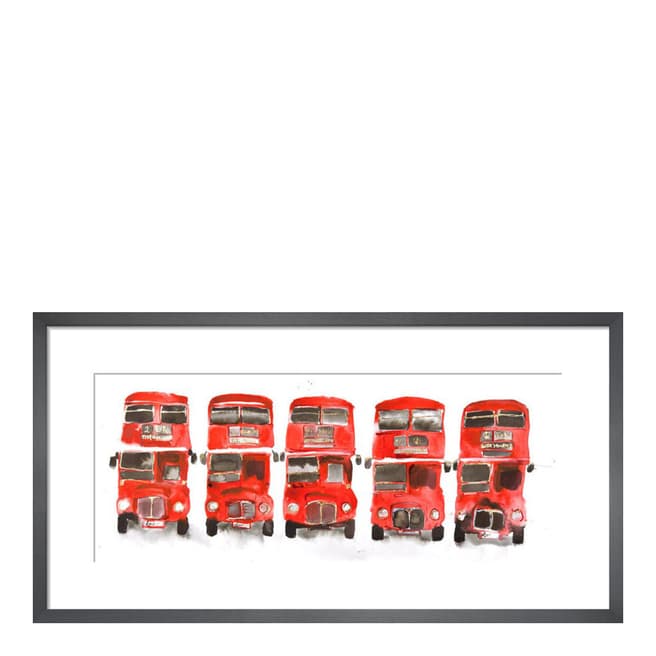 Bridget Davies Bus Parade 22x40cm Framed Print