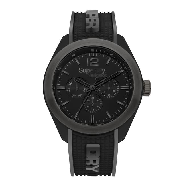 Superdry Black Satin Sunray Silicone Watch