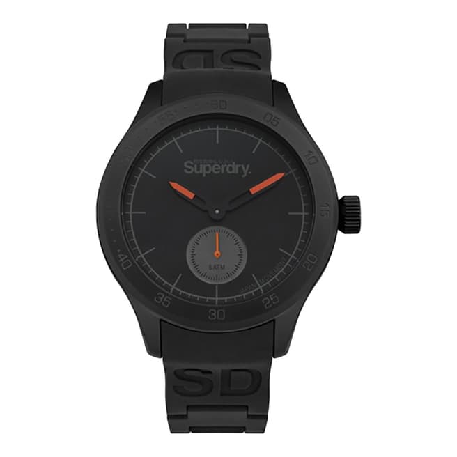 Superdry Matte Black  Silicone Watch
