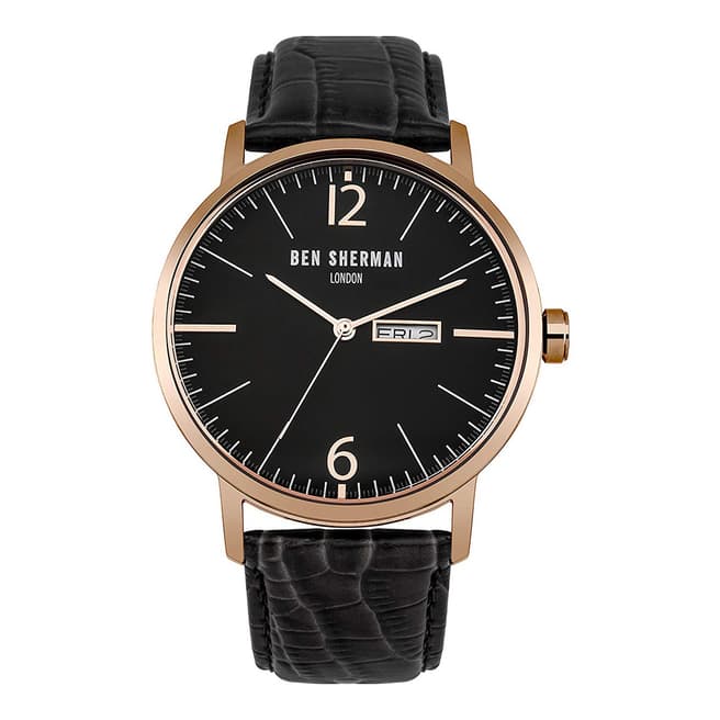 Ben Sherman Matte Black Leather Watch
