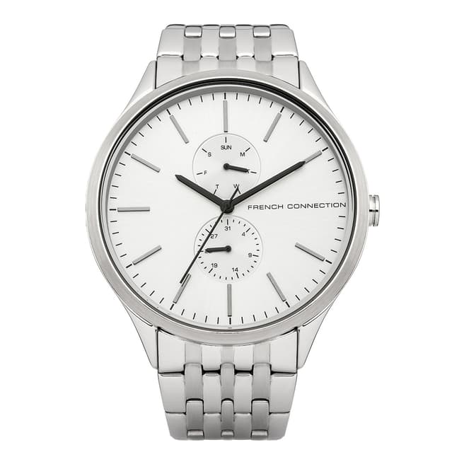 French Connection Silver Sunray Stainless Steel, Polished/ Brushed Watch