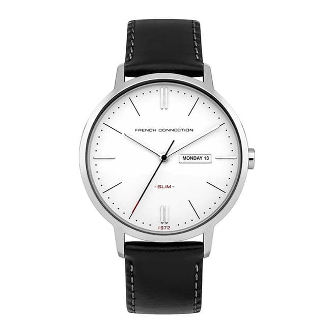 French Connection Gloss White Leather Watch