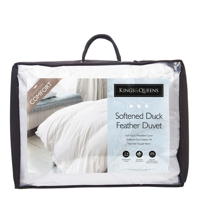 Kings & Queens Softened Duck Feather 4.5 Tog Double Duvet