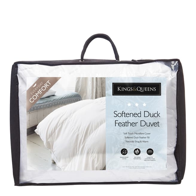 Kings & Queens Softened Duck Feather 4.5 Tog Single Duvet