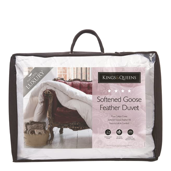 Kings & Queens Softened Goose Feather 4.5 Tog Single Duvet
