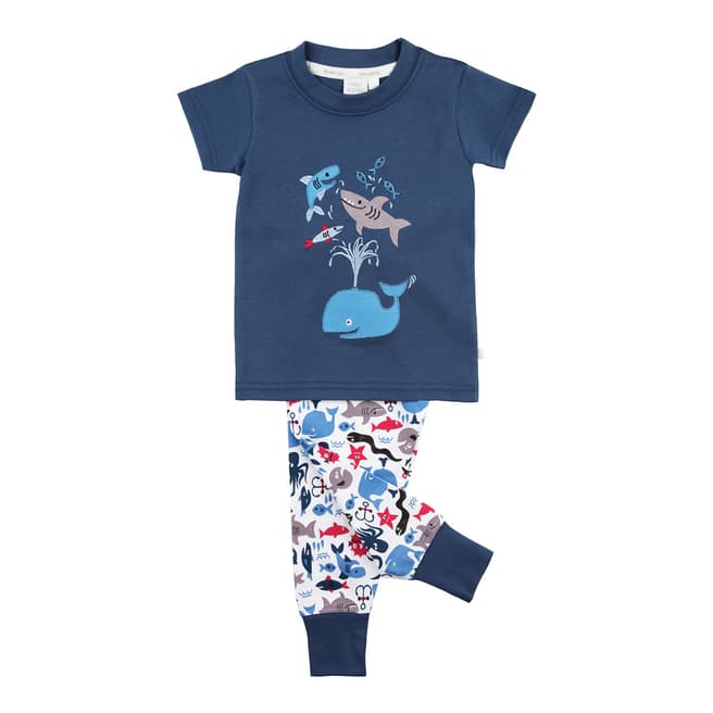 Mini Vanilla Boy's Blue Whale Slim Fit Pyjama