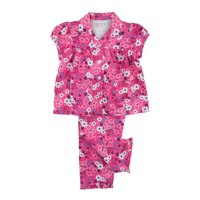 Mini Vanilla Girl's Pink Floral Traditional Pyjama