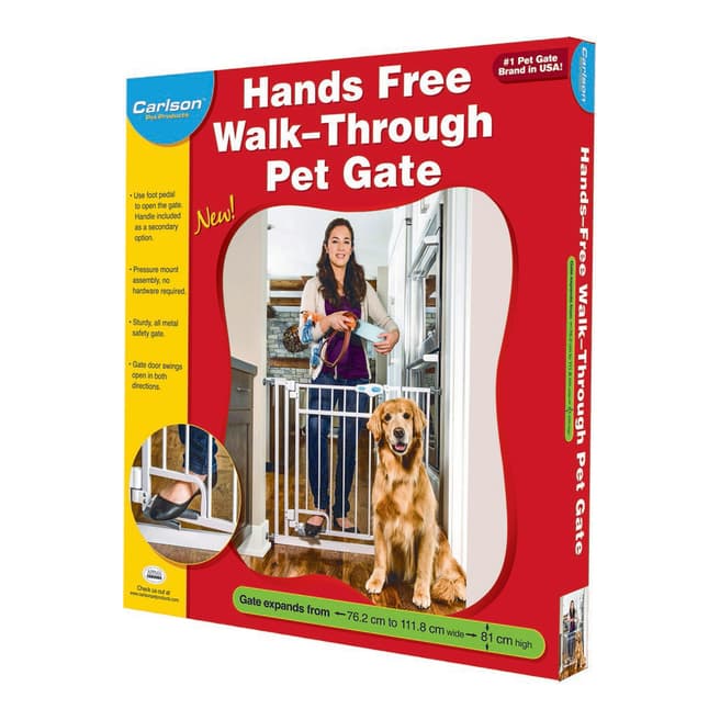 All For Paws Light Grey Hands Free Pet Gate, 76x18x90cm