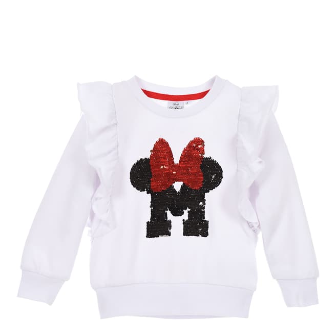Disney Girls White Minnie Mouse Sweater