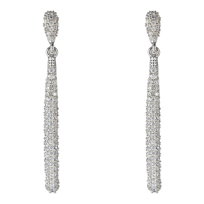 Liv Oliver Sterling Silver Pave Cubic Zirconia Drop Earrings