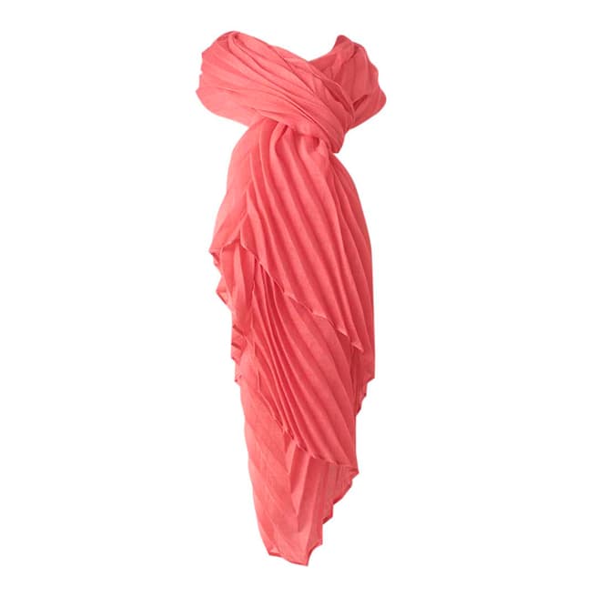 Lands End Light Watermelon Sorbet Pleated Scarf
