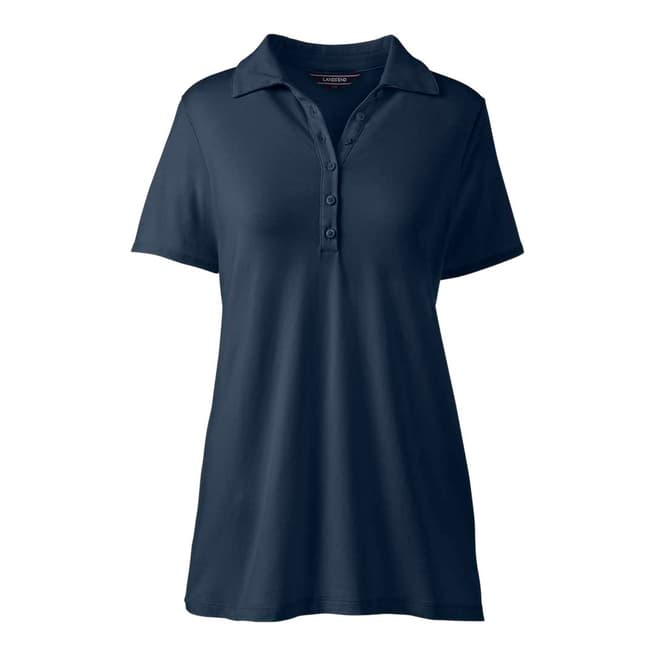 Lands End Radiant Navy Cotton/Modal Polo Tunic