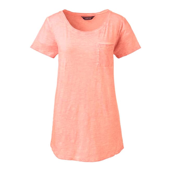 Lands End Pink Flamingo Cotton Jersey Pocket T-shirt