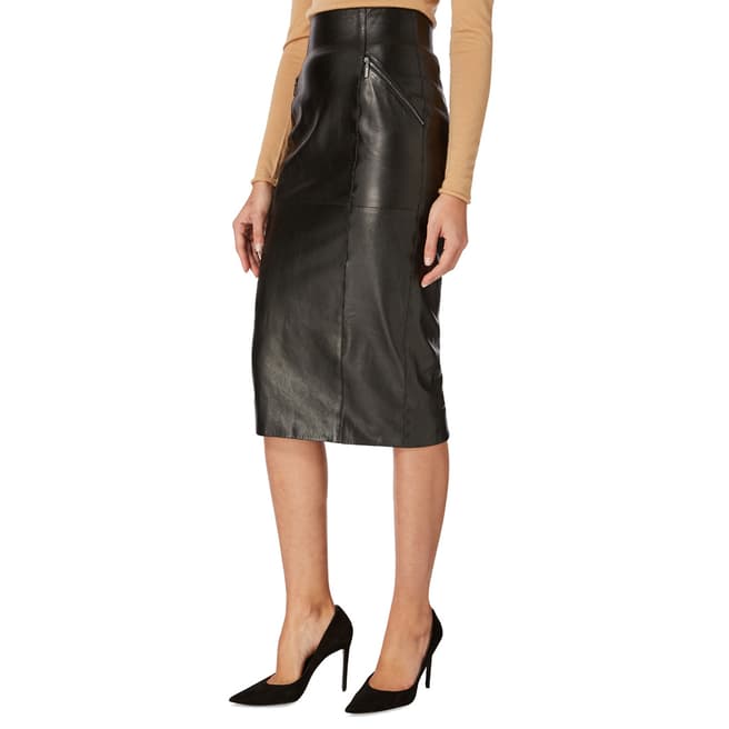 Amanda Wakeley Black Desert Leather Skirt