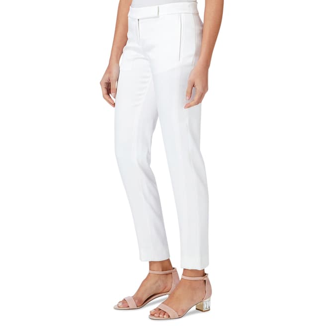 Amanda Wakeley White Form Sculpted Satin Trousers