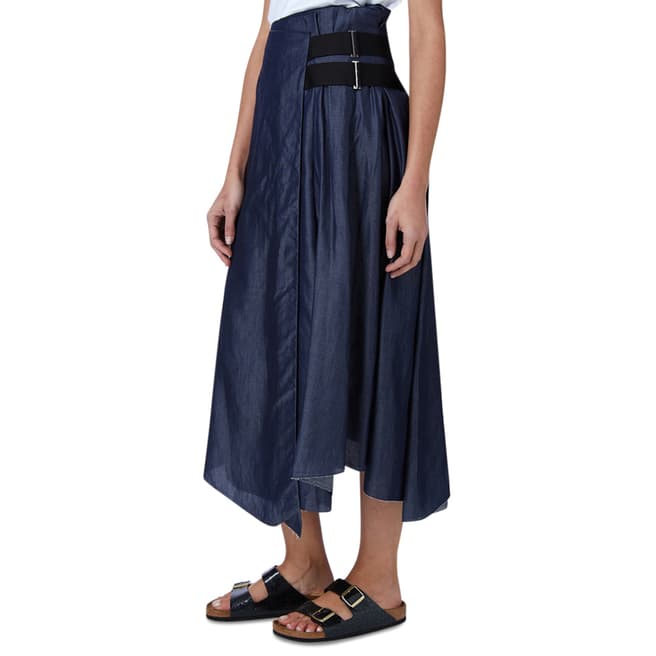 Amanda Wakeley Denim Blue Luxe Melody Wrap Skirt