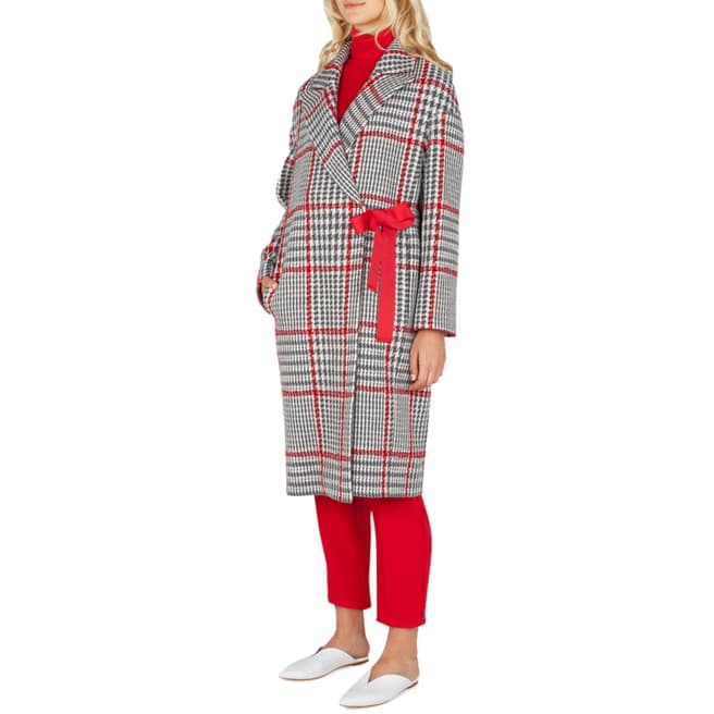 Grace & Oliver Grey/ Red Check Wool Blend Cordelia Coat