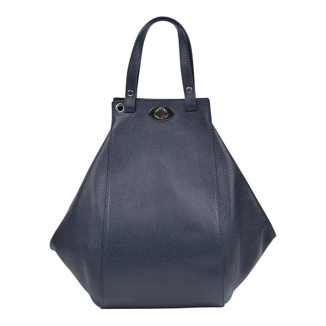 Anna Luchini Blue Leather Top Handle Bag