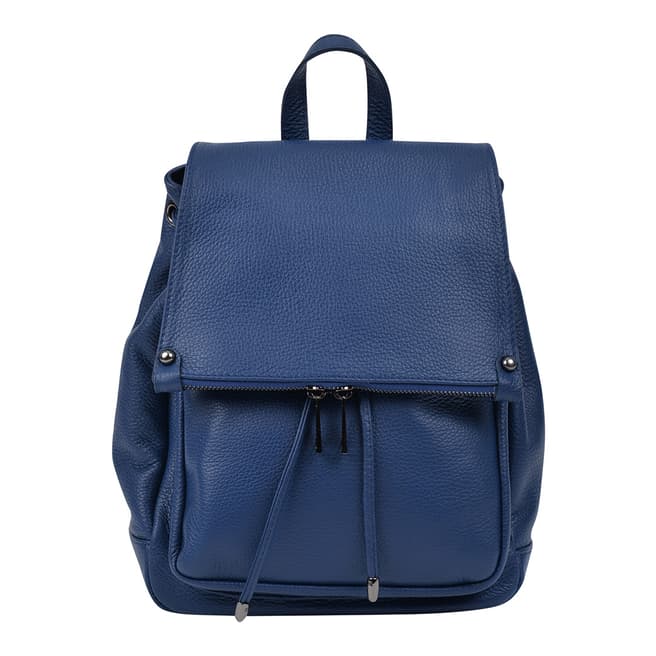 Roberta M Blue Leather Backpack