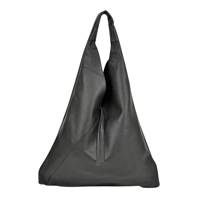 Anna Luchini Black Leather Shopper Bag