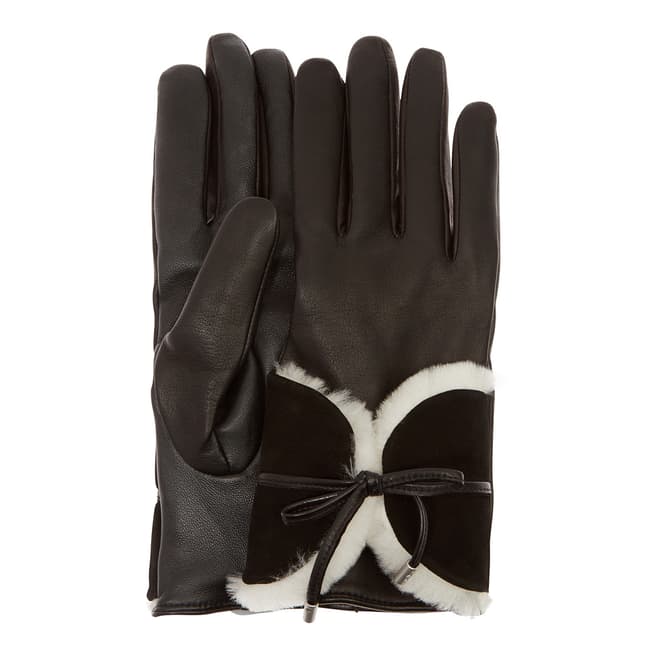 UGG Black Combo Sheepskin Trim Gloves