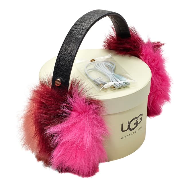 UGG Pink Multi Fur Leather Earmuff