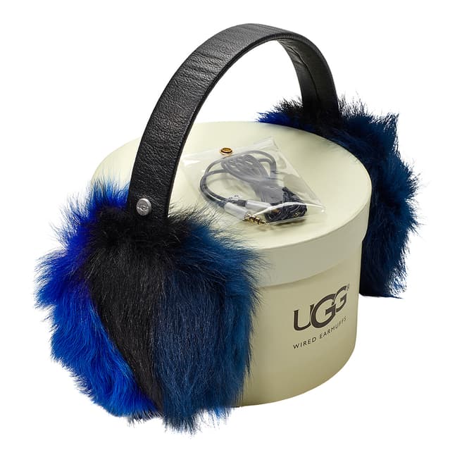UGG Blue Multi Fur Leather Earmuff