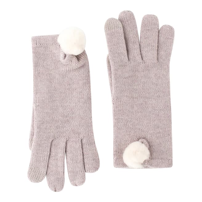 UGG Natural Smart Gloves with Fur Pom Pom