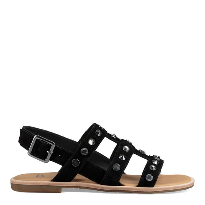 UGG Black Suede Zariah Studded Bling Sandals 