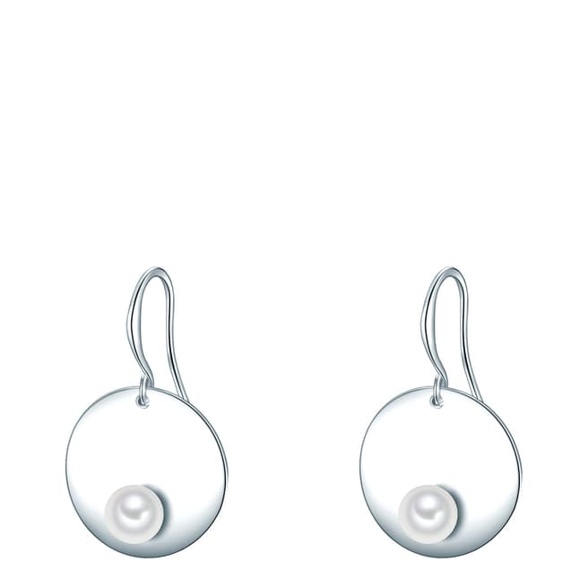 Perldesse Silver Organic Shell Pearl Drop Earrings 6mm