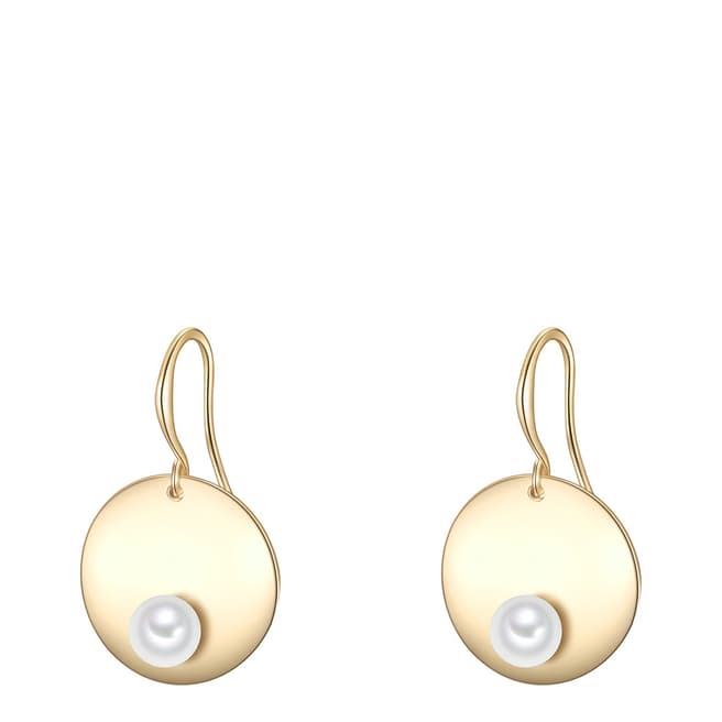 Perldesse Yellowgold Organic Shell Pearl Drop Earrings 6mm