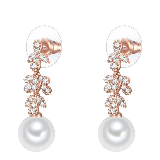 Perldesse White / Rose Gold Pearl / Crystal Earring
