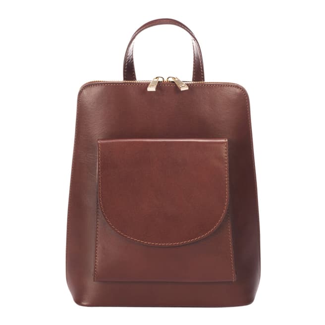 Massimo Castelli Brown Leather Backpack