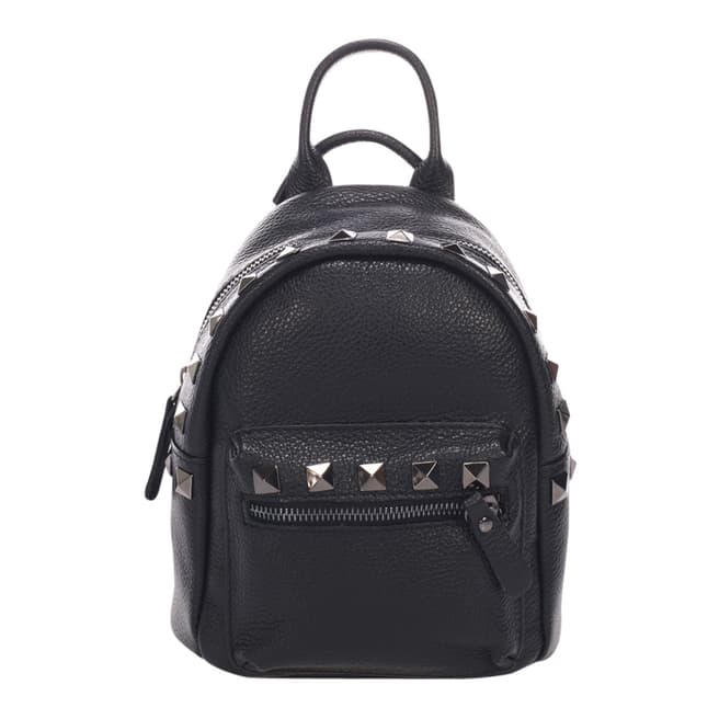 Massimo Castelli Black Leather Backpack