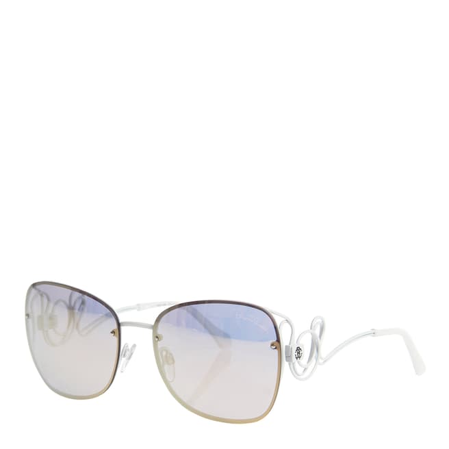 Roberto Cavalli Women's White / Grey Mirrored Roberto Cavalli Sunglasses 58mm