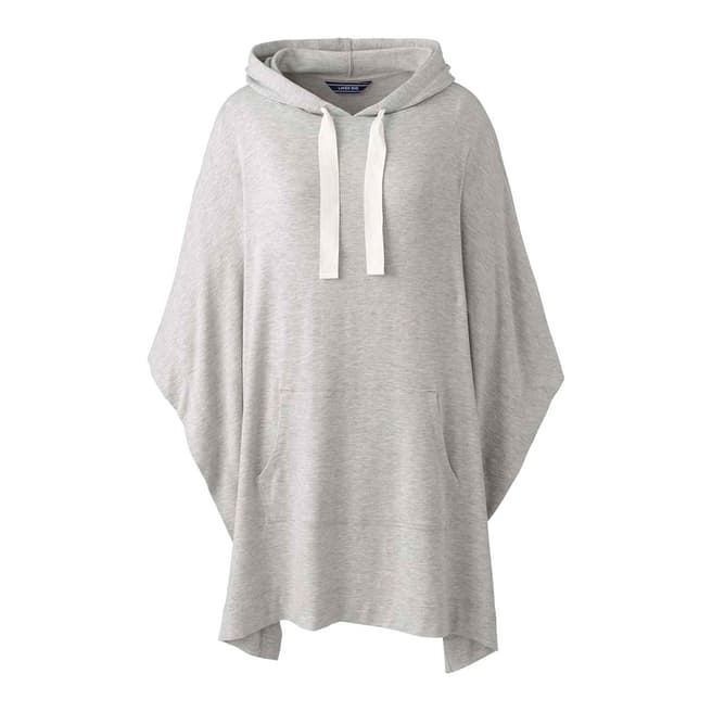 Lands End Classic Grey Heather French Terry Hooded Poncho
