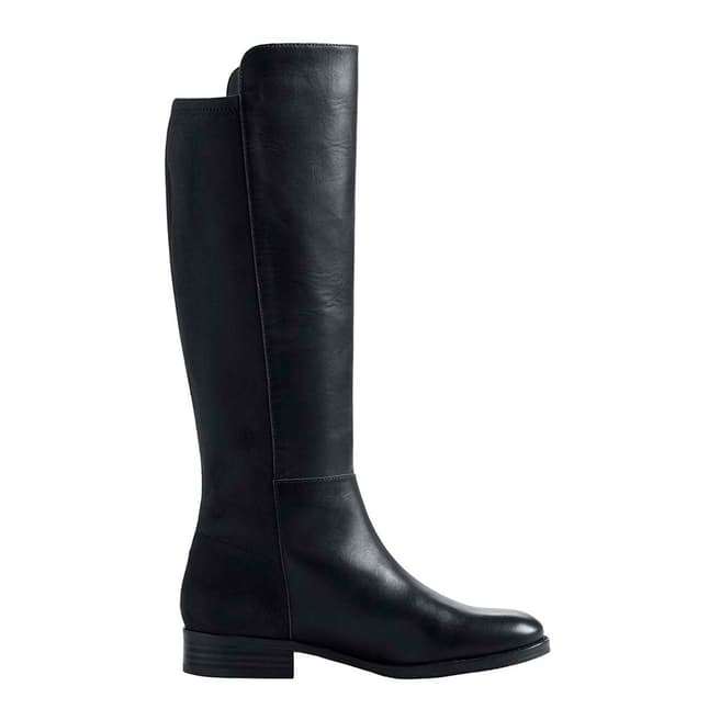 Lands End Black Leather/Stretch Boots