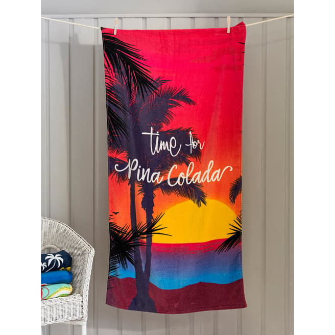 Deyongs Pina Colada Printed Velour Beach Towel