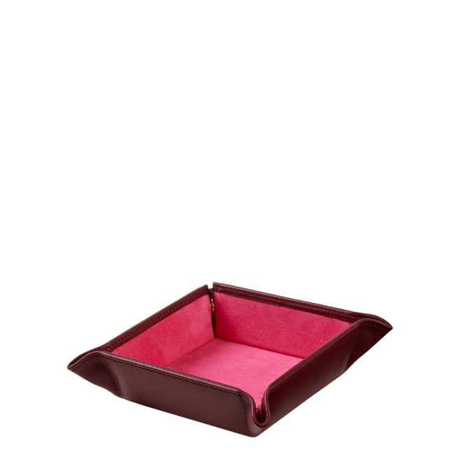 Stow Carmine Red Small Leather Valet Tray