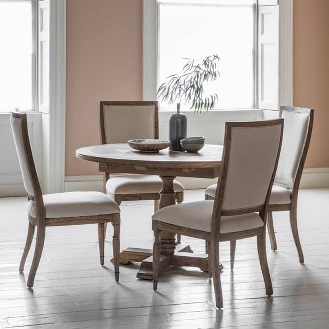 Gallery Living Mustique Round Ext Dining Table and 4 Side Chairs Dining Set