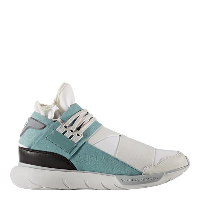 adidas Y-3 Crystal White & Sage Green Y-3 Qasa High Sneakers 