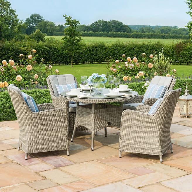 Maze SAVE £240 - Oxford 4 Seat Round Dining Set with Venice Chairs